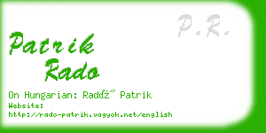 patrik rado business card